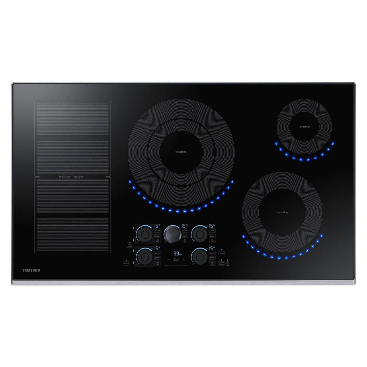 Samsung 36" Smart Induction Cooktop with Flex Zone & Virtual Flame, Stainless Steel – NZ36K7880US